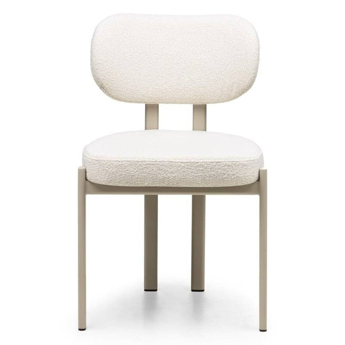 Poltrona FLARA rivestita panna gambe beige
