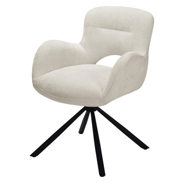 Sedia girevole COZAL, beige chiaro, gambe nere