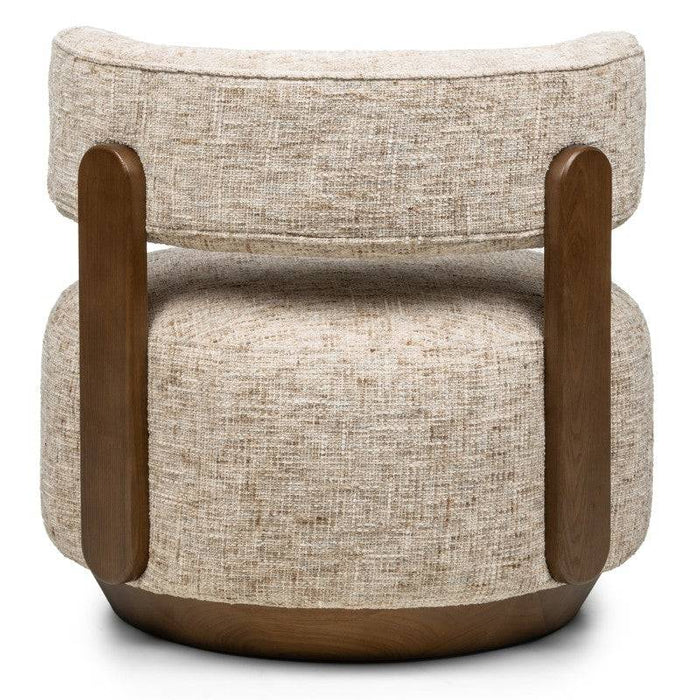 Poltrona lounge MARABELL, beige-grigio/noce