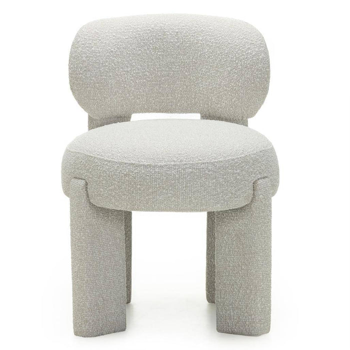 Sedia imbottita SAMMA, beige e grigio, bouclé