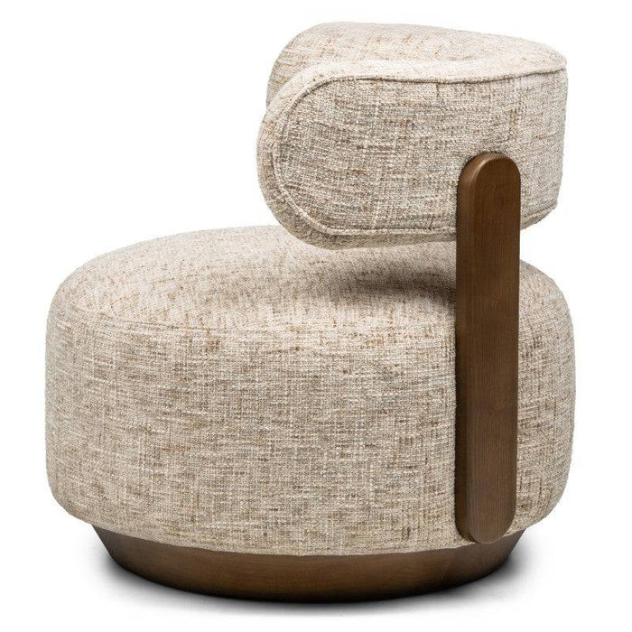 Poltrona lounge MARABELL, beige-grigio/noce
