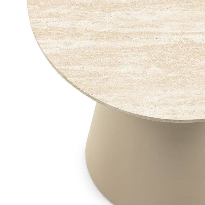 Tavolino da Caffè OREZ, Rotondo 45 cm, Beige