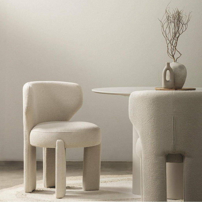 Sedia imbottita SELEN, crema, bouclé