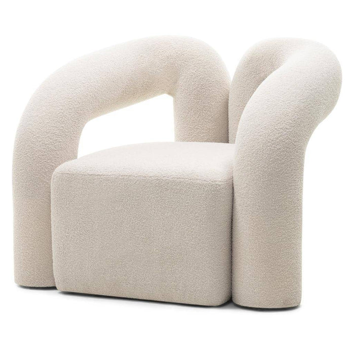 Poltrona imbottita SELLEL, beige chiaro, bouclé