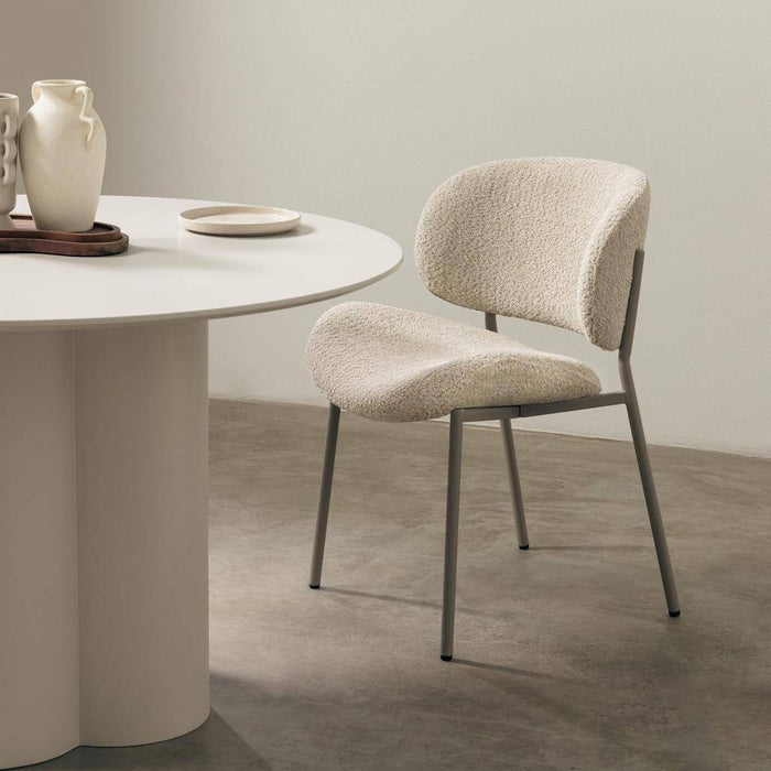 Sedia Imbottita SUKRA, Beige, Boucle