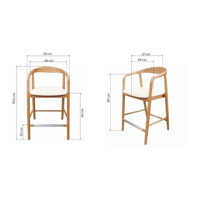 Sgabello UDVIKA 2.0, legno naturale/panna