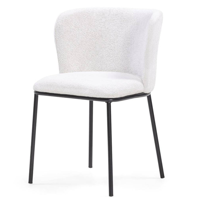 Sedia da Pranzo NIKA, Ecru con Gambe Nere
