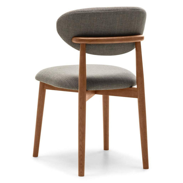 Sedia rivestita MIA, grigio scuro/noce