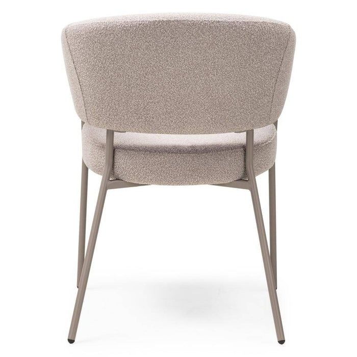 Sedia rivestita MALUA beige bouclé