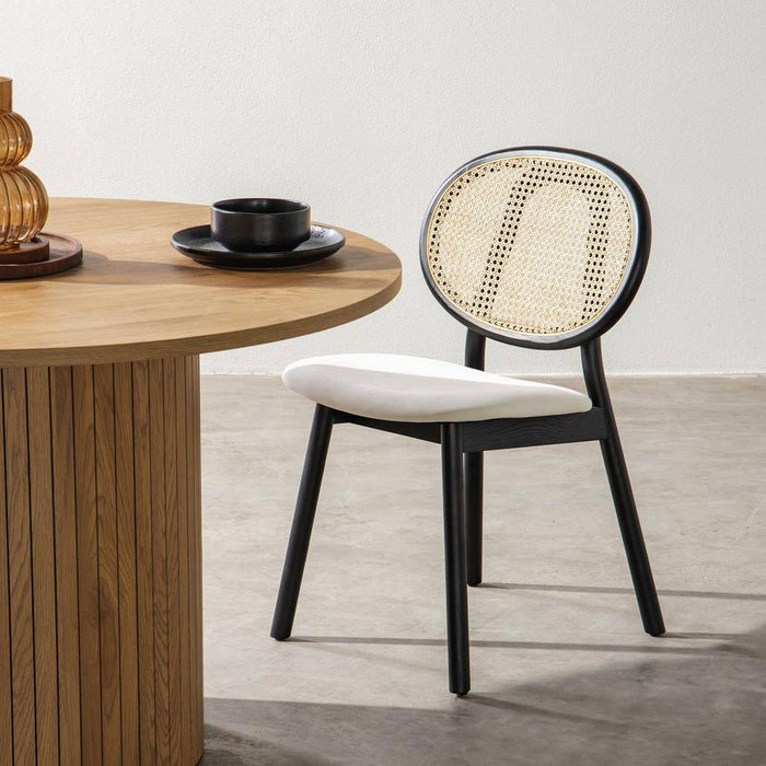 Sedia SUMBA Legno Intrecciato Viennese Nero/Ecru