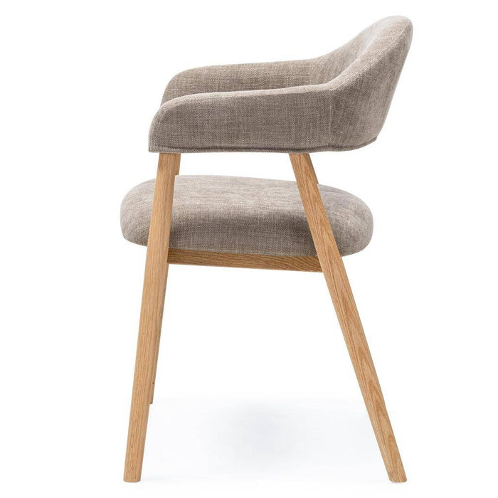 Sedia Imbottita LARIS, Beige Scuro/Quercia