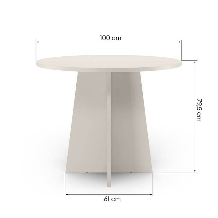 Tavolo da pranzo rotondo ERLO 100 cm, cashmere