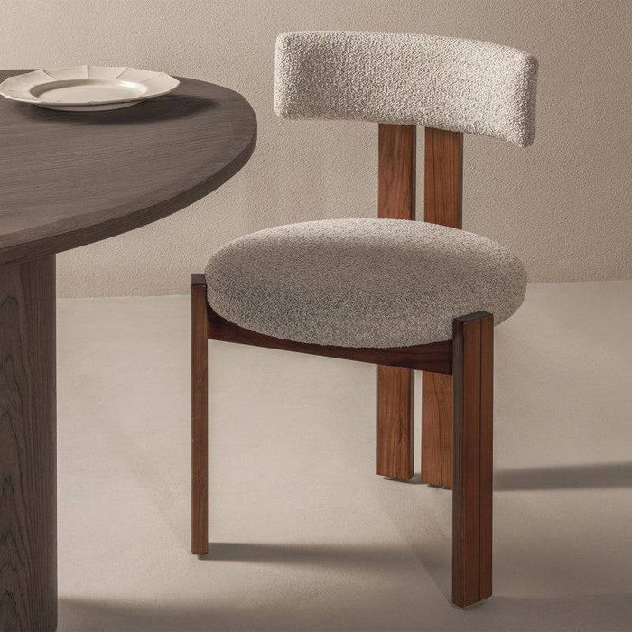 Sedia MARTIN beige-crema gambe noce