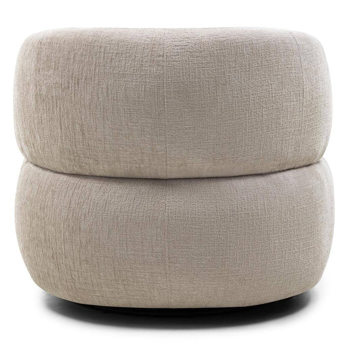 Poltrona girevole ORIEL, beige chiaro, forme arrotondate