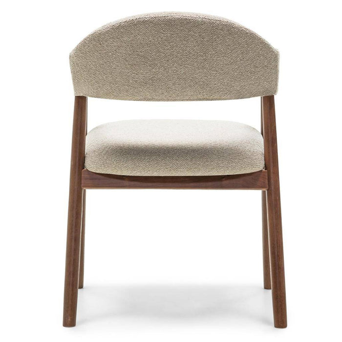 Sedia Imbottita LARIS Beige Bouclé/Noce