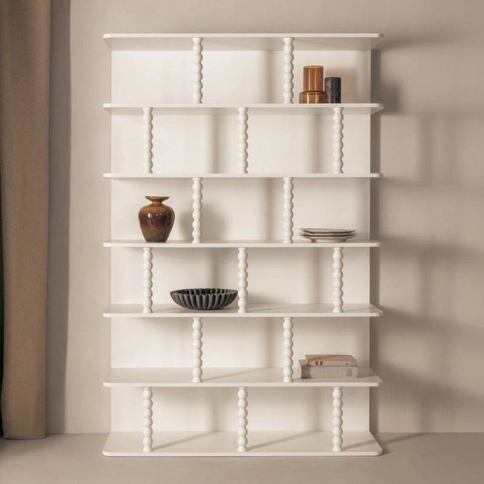 Scaffale alto PERLEN bianco, supporti a sfera