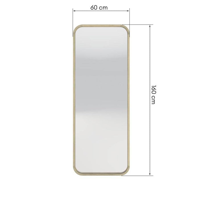 Specchio SIMPLE II 60x160 cm, forma rettangolare, legno naturale