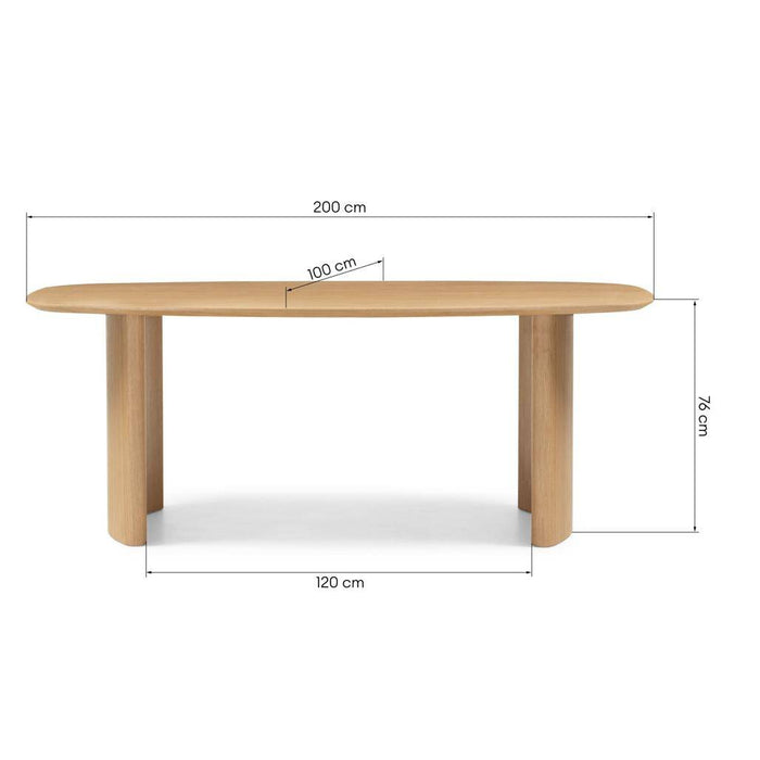 Tavolo da pranzo MARIS 200 cm, ovale, impiallacciatura rovere naturale