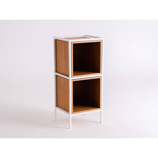 Mobile contenitore SKAP 1R2 Box Doppio bianco con struttura in metallo e pannelli in legno, perfetto per ambienti moderni e funzionali