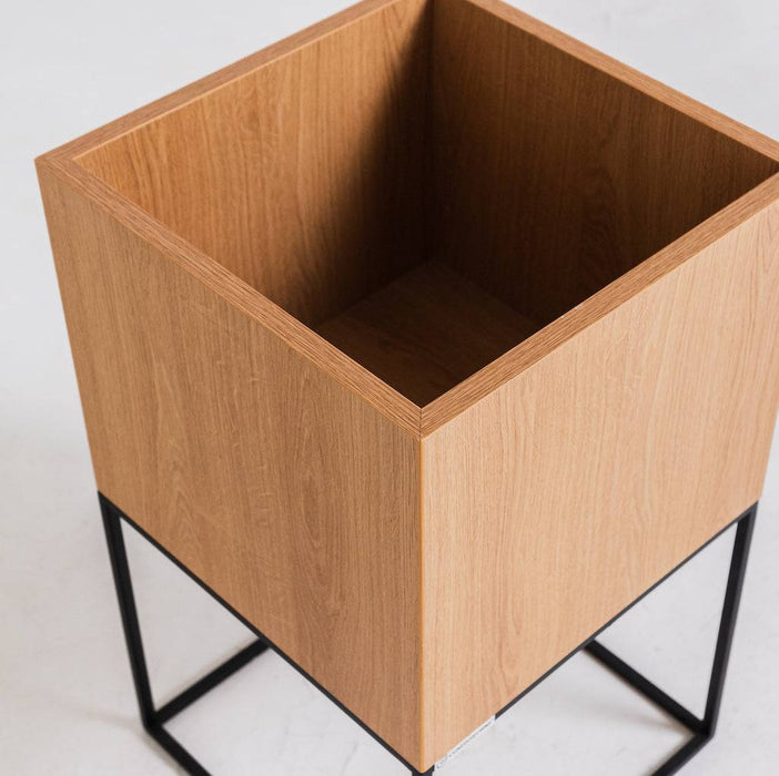 Vaso Flowerpot PALMUS METAL 100x35x35 - Naturale e Nero
