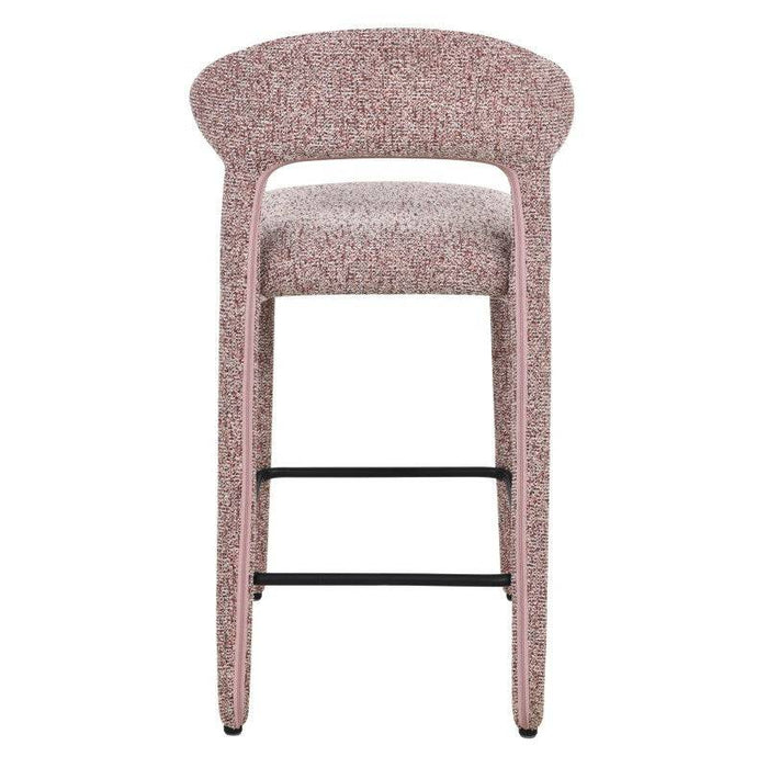 Sgabello imbottito IROKI, beige e borgogna mélange