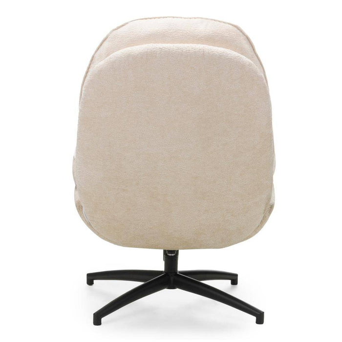 Poltrona girevole MERANO beige con poggiapiedi