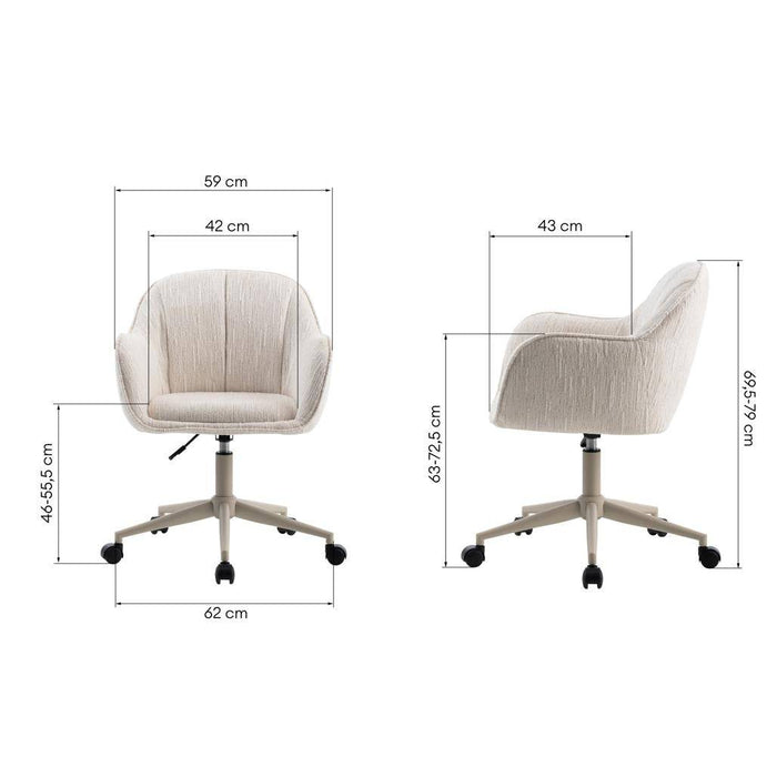 Sedia girevole STEGO, crema
