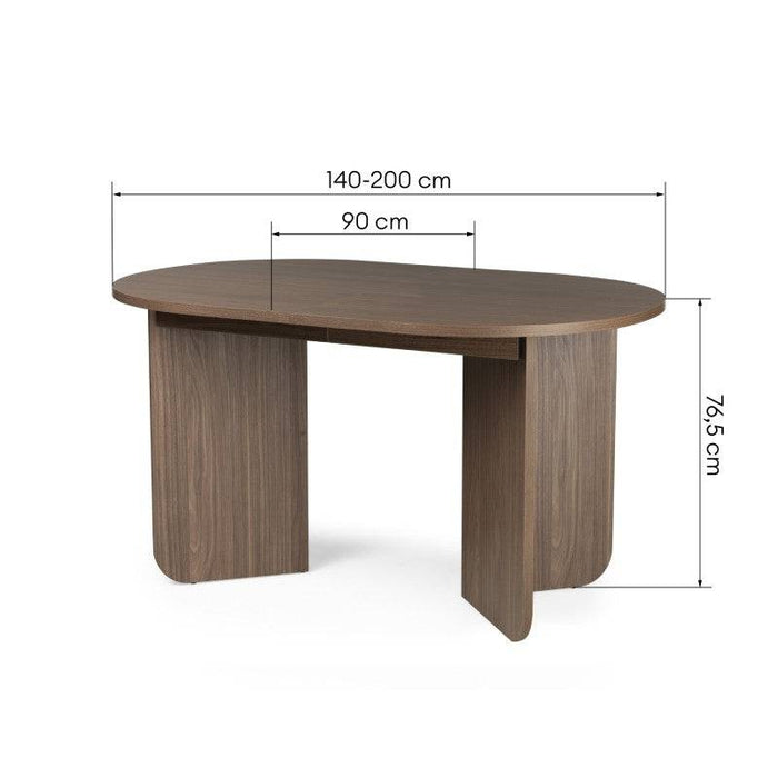 Tavolo MAUT allungabile 140-200 cm, noce Lincoln