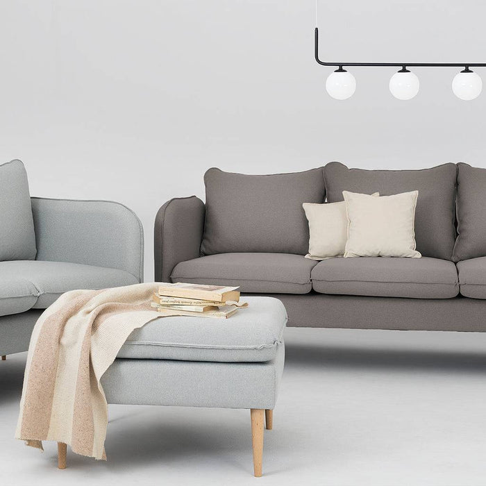 Divano POSH WOOD 3 posti - Steel, legno naturale