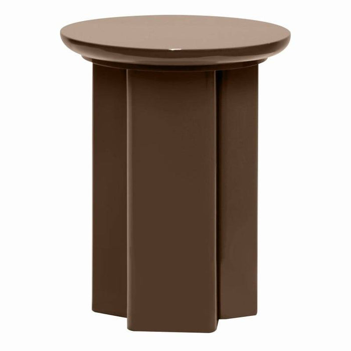 Tavolino Laterale RIEB 40 cm Marrone Chiaro Lucido