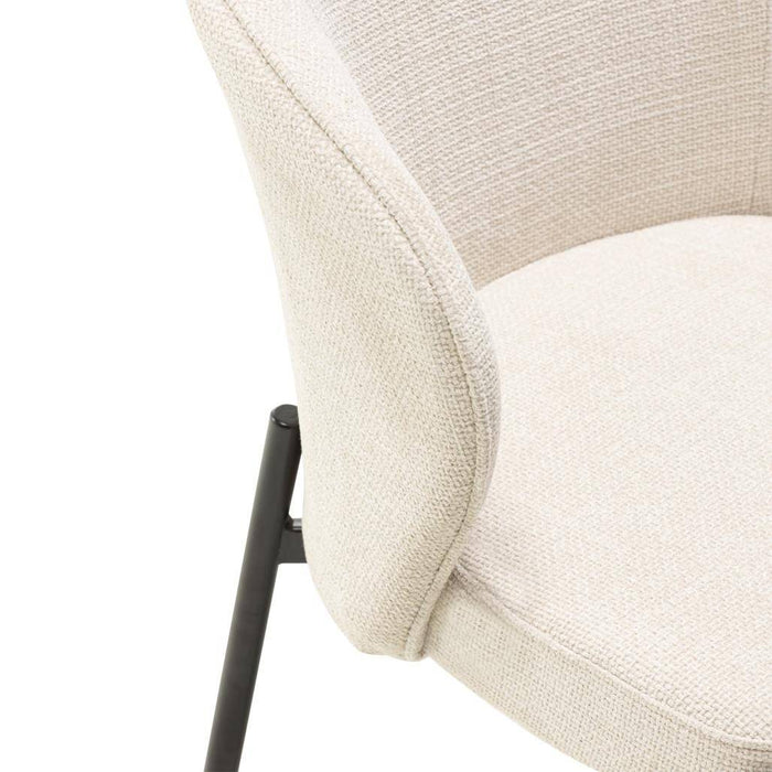 Sedia da pranzo GUSTO, beige chiaro, gambe nere