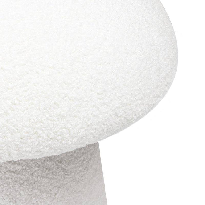 Pouf CAPPI rivestito bouclé bianco