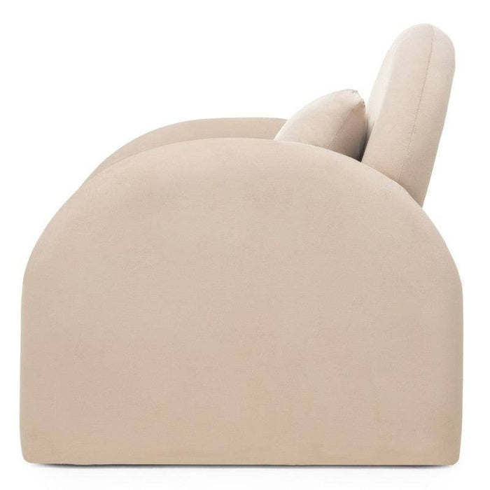 Poltrona lounge JADA beige chiaro velluto