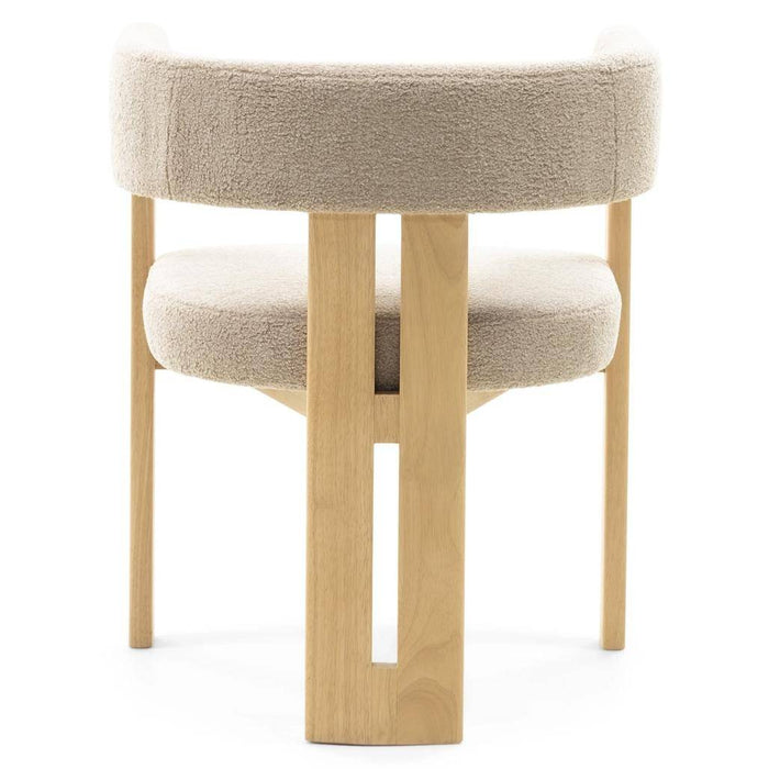 Sedia da Pranzo HARRIS, Legno, Crema Boucle