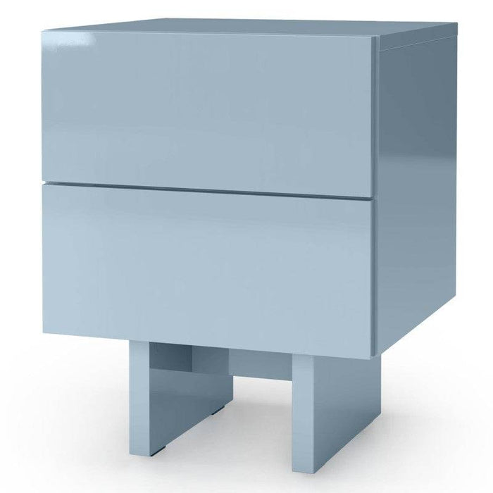 Comodino GLAM, blu fumé, lucido