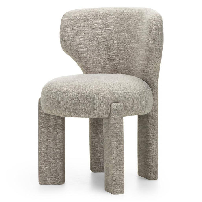 Sedia imbottita MALI beige, forme arrotondate