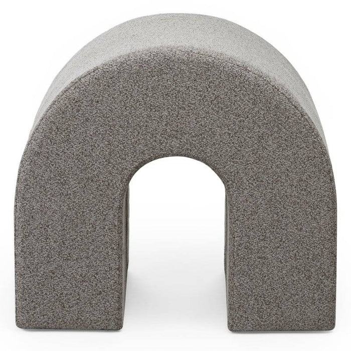 Pouf imbottito ARR, forma arrotondata, marrone chiaro