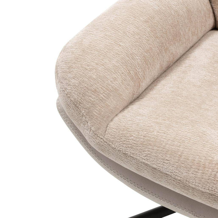 Poltrona Girevole UNO, beige con poggiapiedi