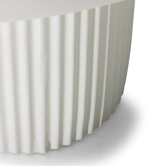 Tavolino RIGATO 70 cm, tondo, bianco, rigato