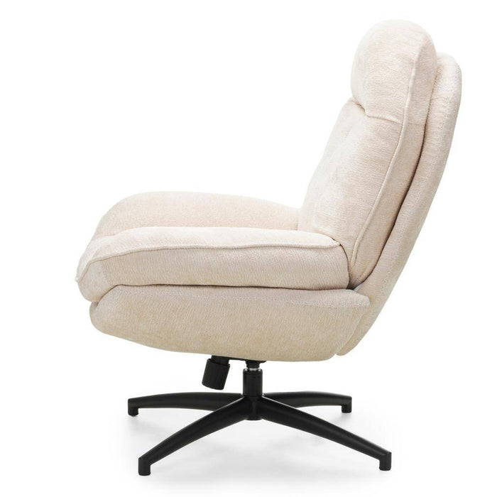 Poltrona girevole MERANO beige con poggiapiedi