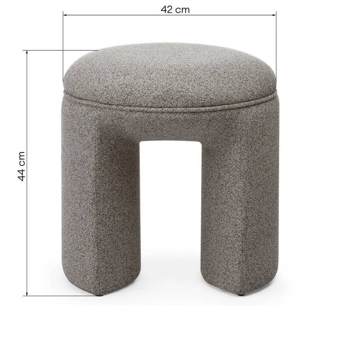 Pouf imbottito CAVE, forma arrotondata, marrone chiaro