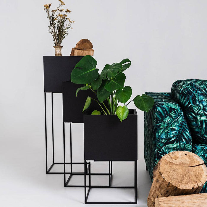 Fioriera PALMUS METAL 100x35x35 - nero