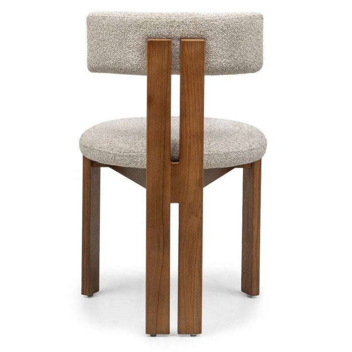 Sedia MARTIN beige-crema gambe noce