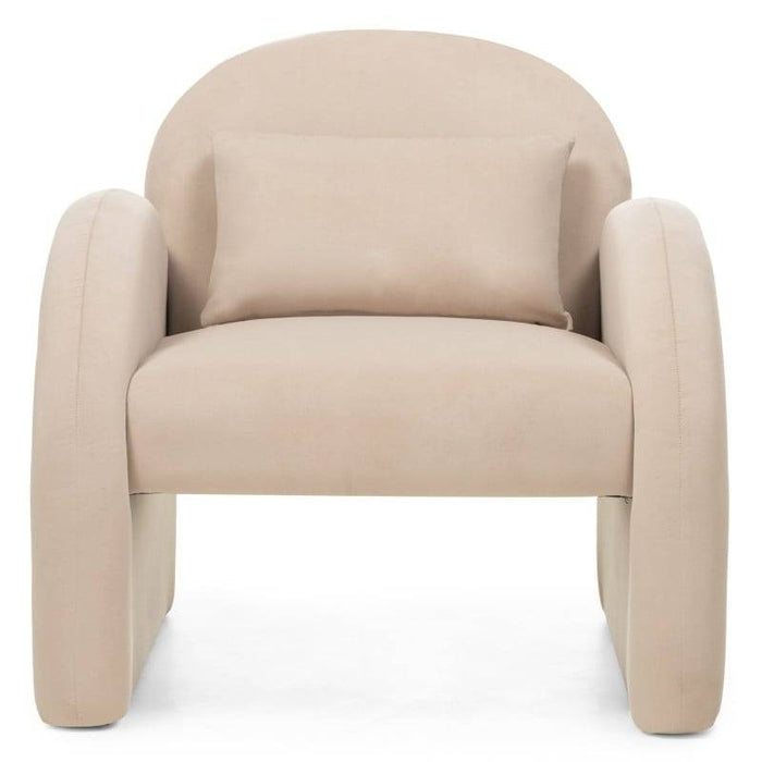 Poltrona lounge JADA beige chiaro velluto
