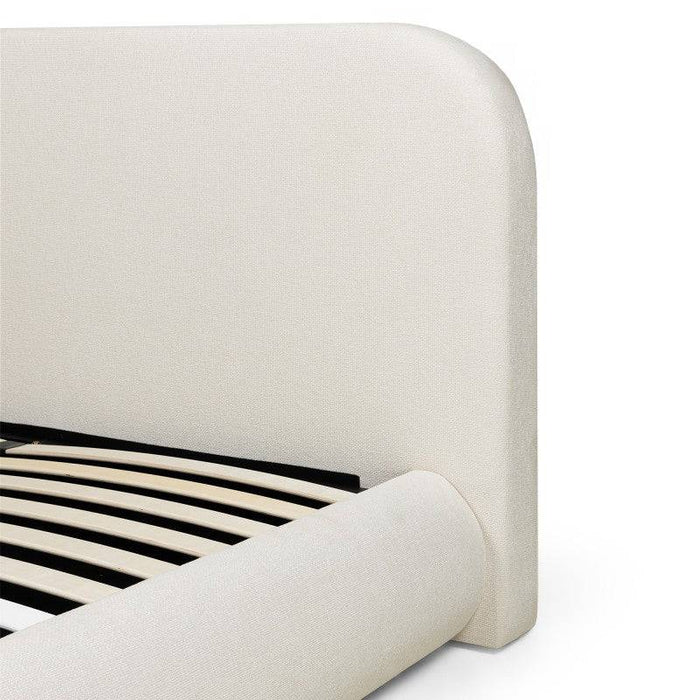 Letto imbottito LUMIN 160x200 cm, beige chiaro