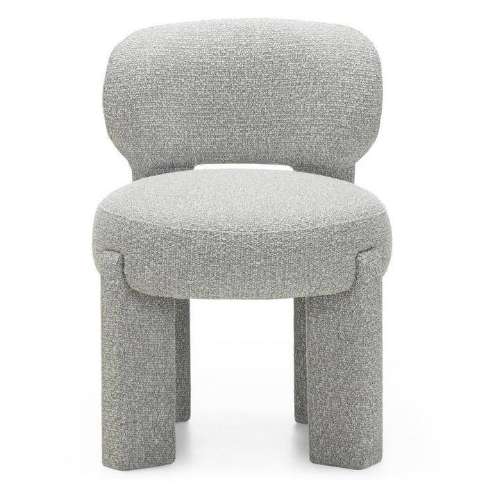 Sedia imbottita SAMMA, grigio, bouclé, forme arrotondate