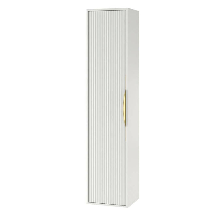 Mobile bagno ANVERS, rigato, maniglia oro, bianco