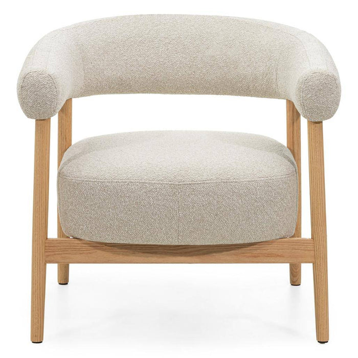 Poltrona MUE beige chiaro con legno di quercia