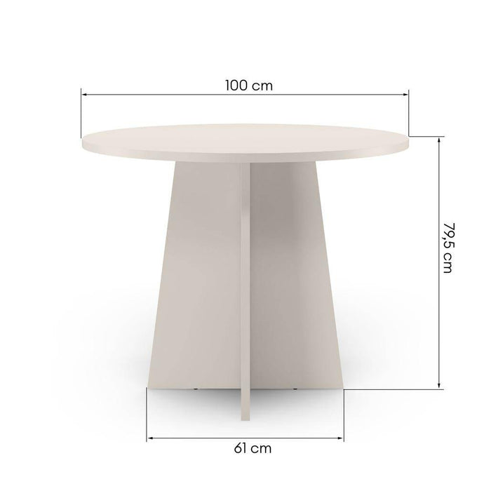 Tavolo da Pranzo Rotondo LALUQ 100 cm Cashmere