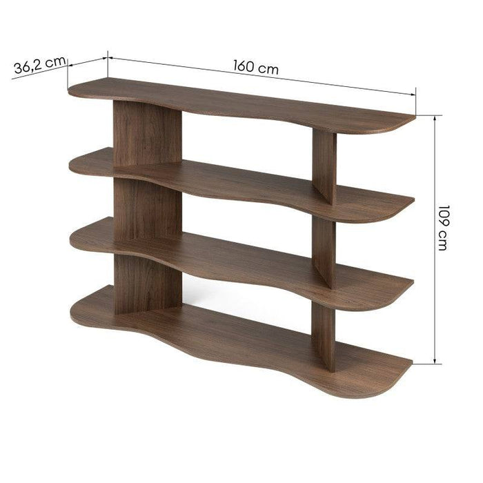 Scaffale Basso RHIO Villa Walnut con Onda